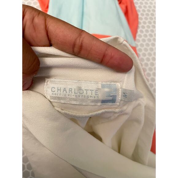 Charlotte Solnicki Womens Maxi Skirt Medium Colorblock Stretch Pull On Modern - Picture 4 of 8